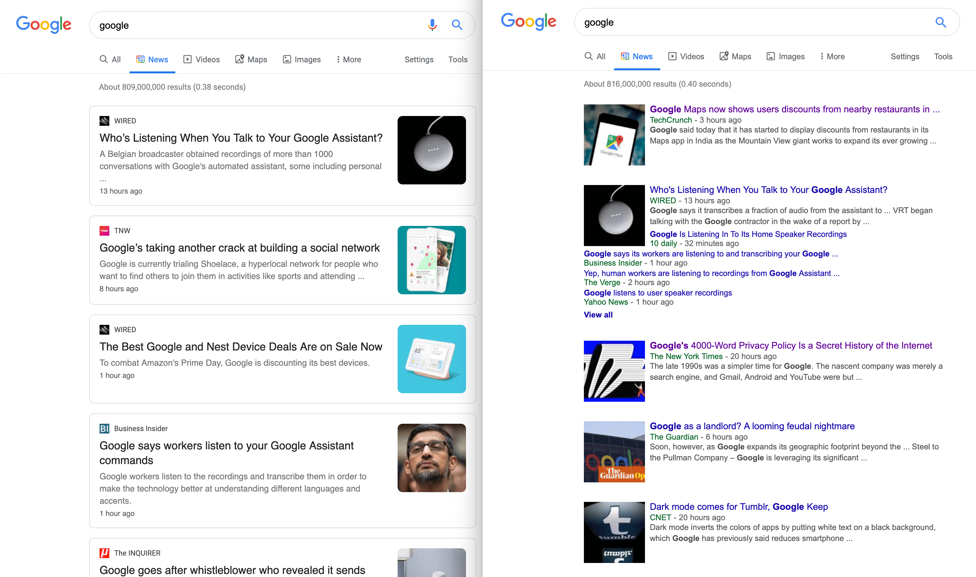 nieuw design Google Nieuws